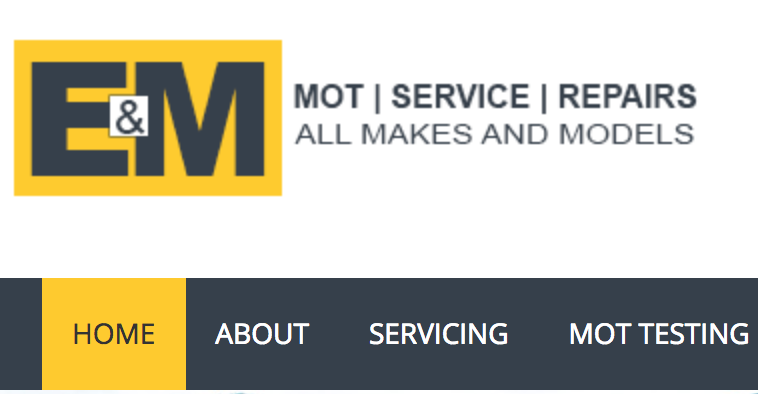 E & M MOT & Servicing logo