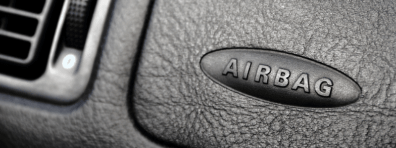 Airbag sign on a car